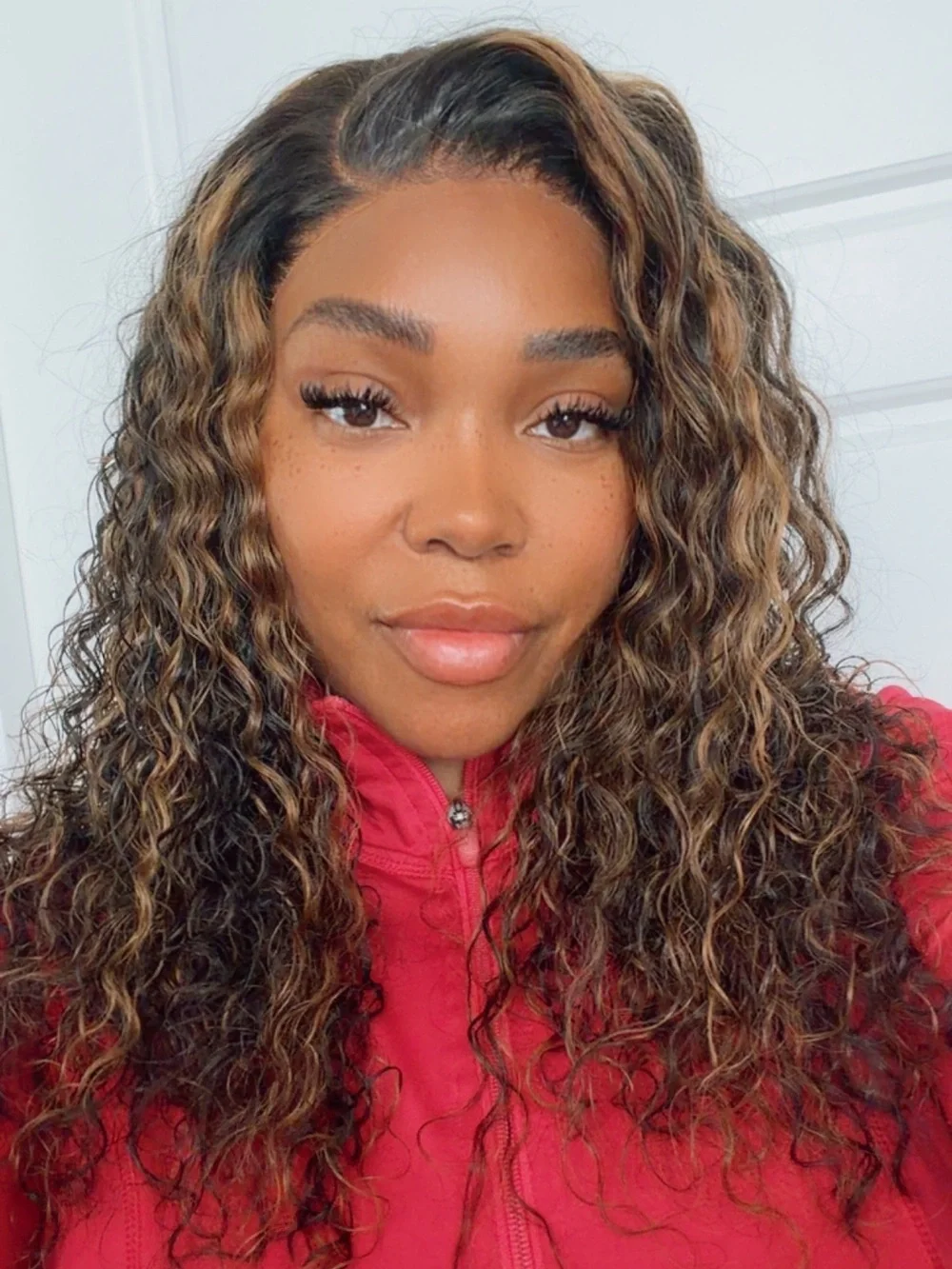 Wavy Highlighted Lace Front Wig - Brown & Blonde - Picture 3 of 3